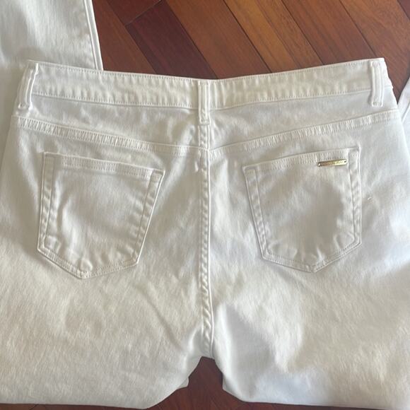Michael Kors Selma Skinny White Jeans Minimalist Size 16 Plus Slimming Stretch - Picture 7 of 10